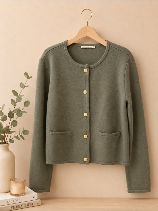 Abercrombie & Fitch Sweaters - Abercrombie & Fitch Olive Green Button-Front Knit women Cardigan- ✨✨